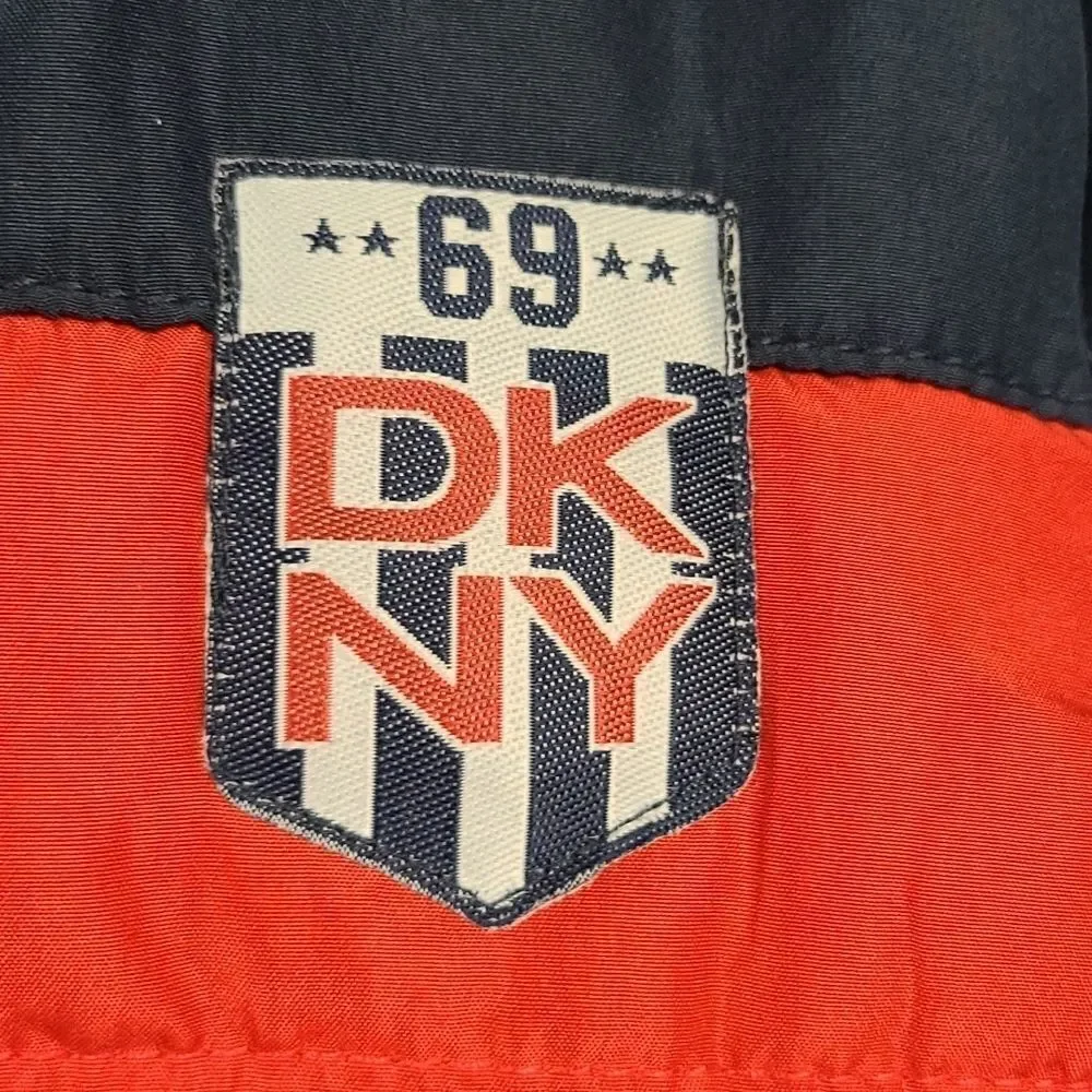 DKNY Red & Blue Winter Vest Hoodie Puffer Jacket Boys 12M Sleeveless Coat Baby